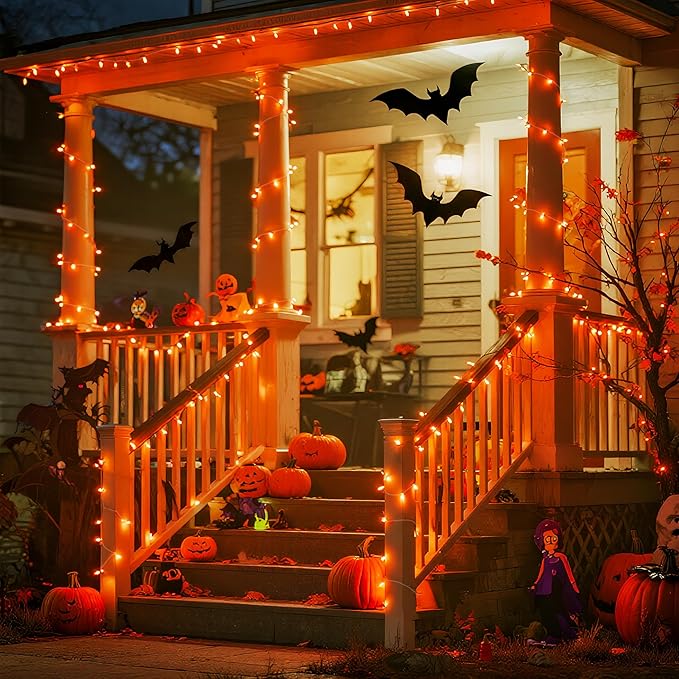 JMEXSUSS 600 LED Orange Lights for Halloween Decorations, Halloween String Lights Outdoor, Orange String Fall Light Plug in for Indoor Room Tree Yard Party Fall Decor