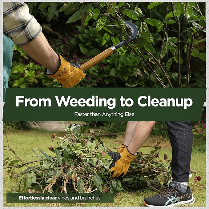 Josun Sickle - Hand-Forged Handmade Korean Weeding and Brush Clearing Tool with Razor-Sharp Blade and Chestnut Wood Handle