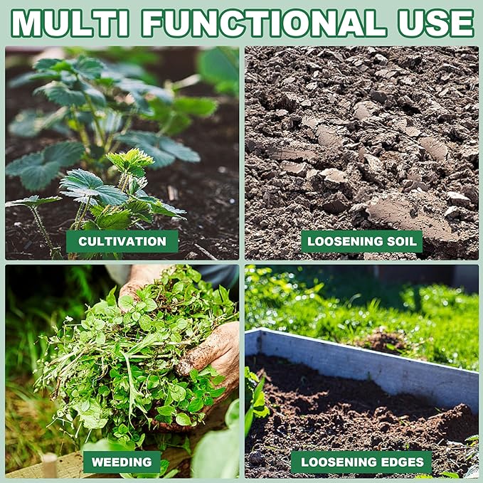 Triangle Garden Hoe, Carbon Steel Push-Pull Weeding Tool, Equipped with 57.5" Stainless Steel Long Handle – A Long-Handle Weeder for Digging, Weeding, Hoeing and Loosening Soil