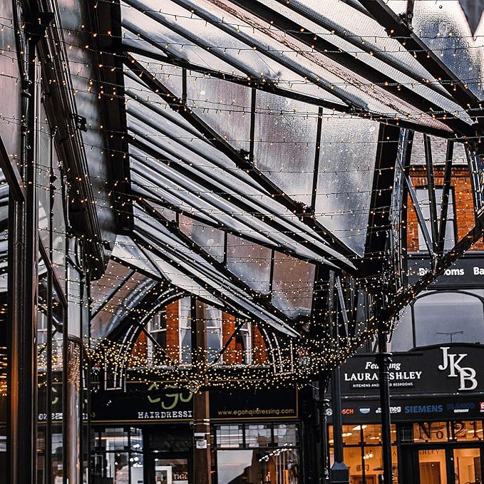 Christmas Tree Lights Outdoor, 205Ft 600 LED Twinkle Fairy Lights String Lights with 8 Light Modes for Christmas LED Garland Wreath Wedding Indoor Holiday Decorations with Dark Green Wire, Warm White