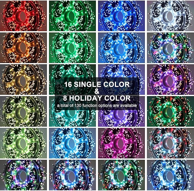 164 FT 500 LED Christmas String Lights, Waterproof RGB String Lights with Remote Control& Timer Function, 24 Colors Changing Fairy Lights for Indoor Outdoor Room Wall Christmas Tree Party Decoration