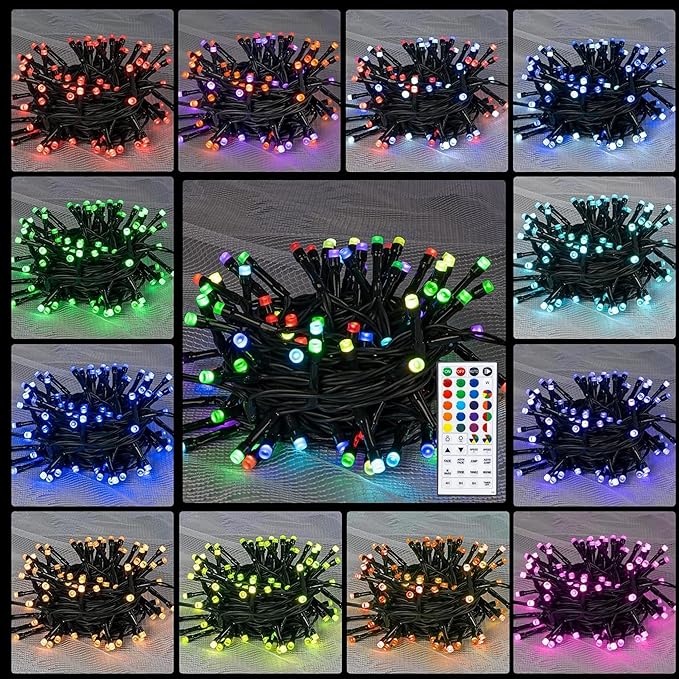 TW SHINE Color Changing Christmas Lights, 66 FT 200 LED RGB Halloween Lights Outdoor with Remote Waterproof for Indoor Xmas Tree Party Wedding Decorations