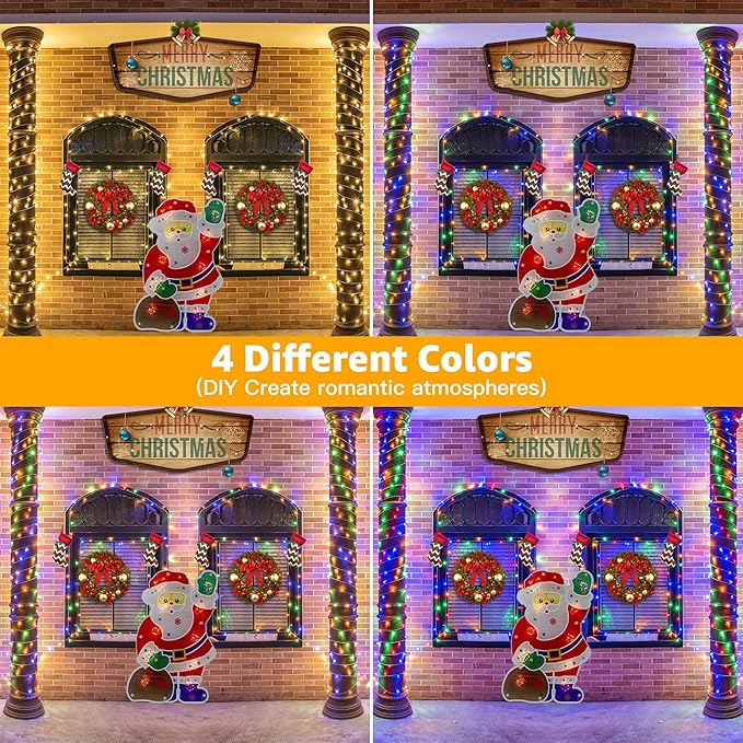 Ollny Christmas Lights, 210FT 640LED Christmas Tree Lights with 11 Modes Remote Control IP44 Waterproof Warm White to Multicolored Outdoor Christmas Lights for Outside Indoor Patio Xmas Decorations