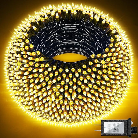 300LED Christmas Lights Outdoor Indoor Use, 12 Lighting Modes 75ft Christmas Tree Lights with Timer, Dimmable Warm White LED StringLights Waterproof for Yard Tree Wedding Party Holiday Warm White