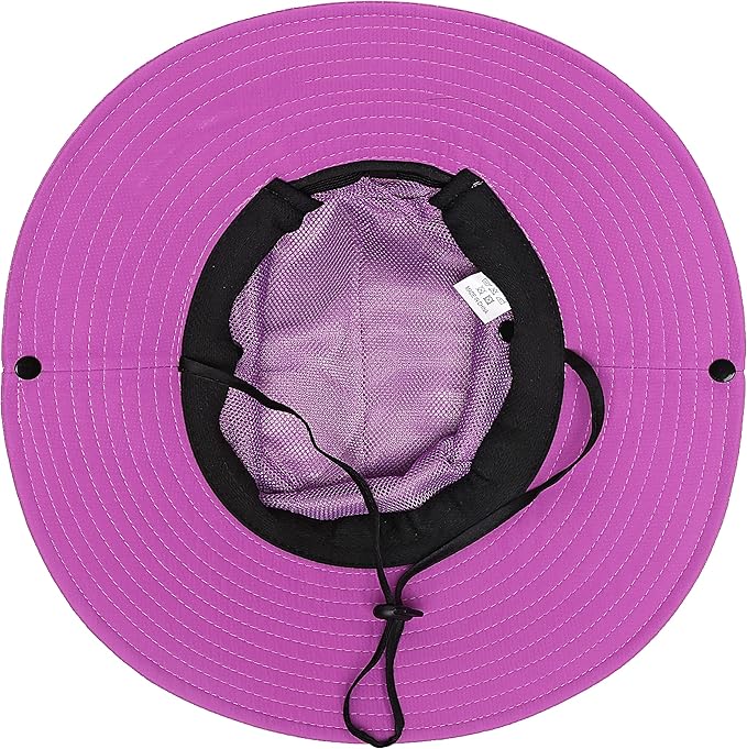 Womens Summer Sun Hat Beach Hat Wide Brim Outdoor UV Protection Hat Foldable Cool Mesh Ponytail Bucket Hat