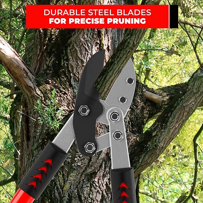 TABOR TOOLS GG12A Anvil Lopper with Compound Action, 30 Inch Tree Trimmer, Thick Branch Cutter with ⌀ 2 Inch Cutting Capacity, Chops Thick Branches with Ease.