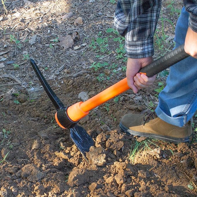 VNIMTI Pick Axe for Digging, Heavy Duty Pickaxe with Shock Absorbing Handle, 36 Inches