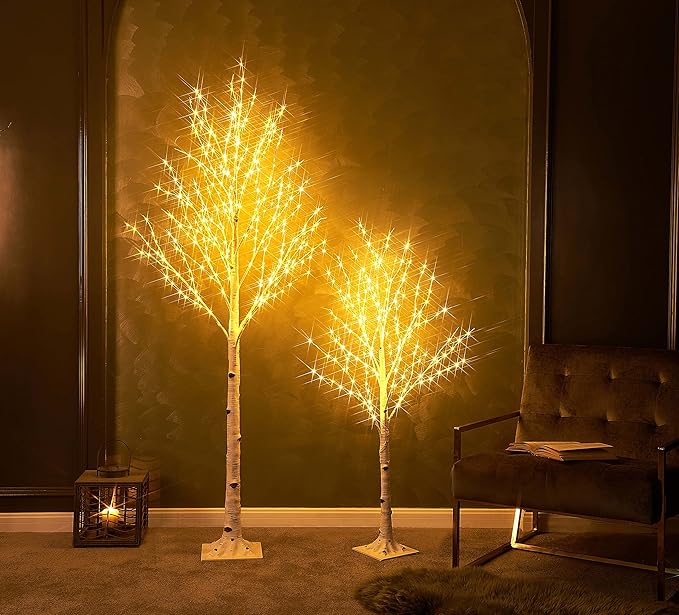 Birchlitland Lighted Birch Tree 6FT 330L Warm White Fairy Lights, White Twig Tree Lights for Indoor Outdoor Home Thanksgiving Christmas Holiday Decoration