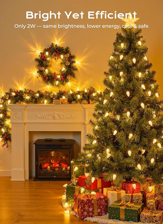 Minetom C9 LED Christmas Lights Outdoor (Warm White, 50 LED)