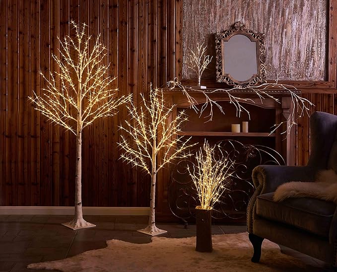 LITBLOOM Lighted Twig Birch Tree with Fairy Lights 6FT 330 LED for Indoor Outdoor Home and Christmas Holiday Decoration