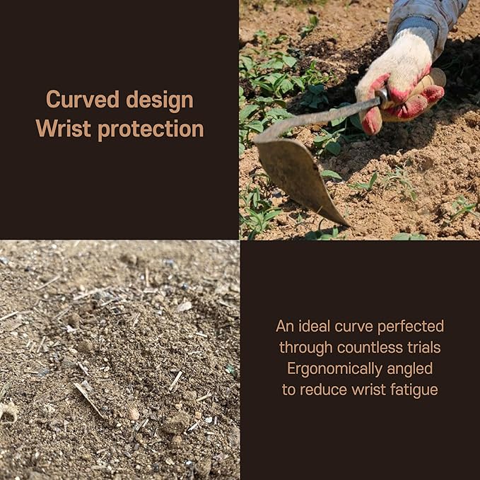 Left-Handed GANGDONG Homi Korean Hand Hoe – Premium All-in-One Gardening Tool for Weeding, Digging, Planting & Cutting – Hand-Forged Heavy-Duty Blade – Ideal Gift for Gardeners & Farmers