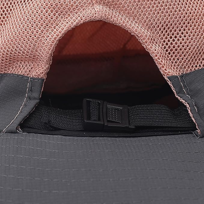 Womens Summer Sun Hat Beach Hat Wide Brim Outdoor UV Protection Hat Foldable Cool Mesh Ponytail Bucket Hat