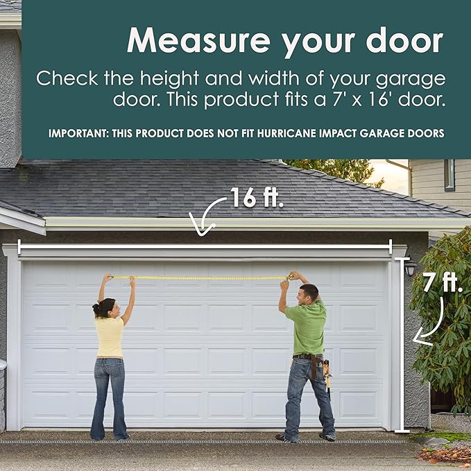 7' x 16' Timeless Red and White Ornaments Christmas Garage Door Banner - Designed to Move with Door | Elegant Holiday Double Garage Door Decoration