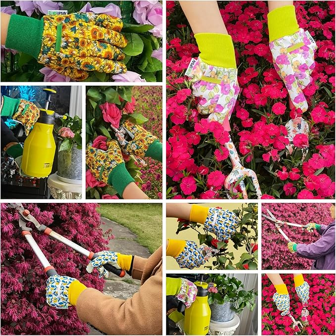Thorn Proof&Puncture Resistant Gardening Gloves with Grip,Garden Glove for Women, Leather Yard Work Gifts