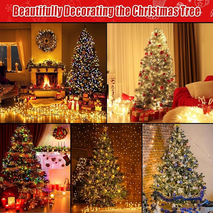 1000 LED Amount of Christmas Tree Lights Decorations with Remote, Waterproof Plug in Cluster Lights Christmas for Outdoor Outside Indoor,Multicolor