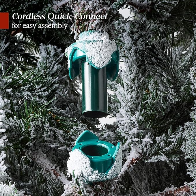 Best Choice Products Lighted Aspen Christmas Tree, 12ft Flocked Artifical Noble Fir, Pre-Lit White & Multicolored LED Lights Premium Holiday Décor - Green