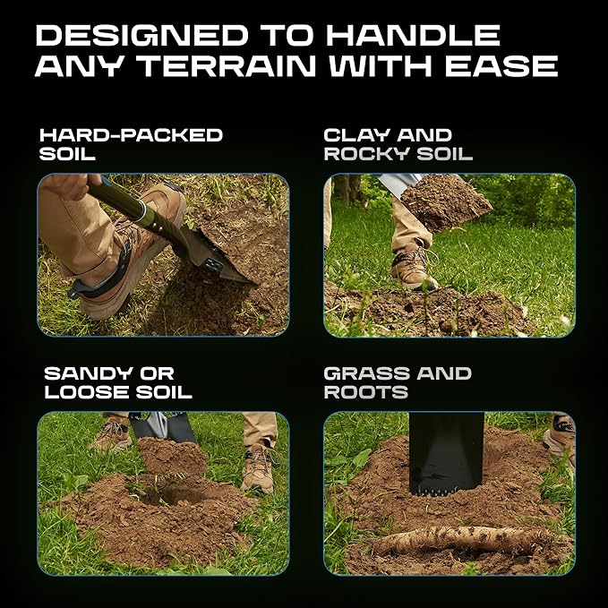 CKG Flat Shovel for Gardening with Carbon Fiber Handle, Heavy Duty Spade Shovel for Digging 43 Inch, Edging Tool for Landscaping and Trenching, Flat