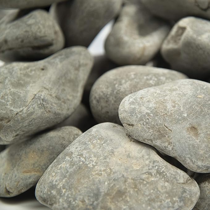 MSI Nile Decorative Polished Gray Pebbles, 1.2 inch - 2.4 inch, 40 lb. Bag
