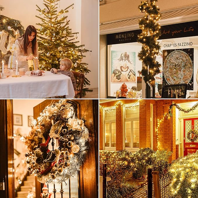 50-Count White Christmas Lights with Green Wire,Mini String Lights for Holiday Decorations, Christmas Tree Lights, Holiday Party, Wedding, Xmas, Home, Indoor & Outdoor Use (13ft Long)