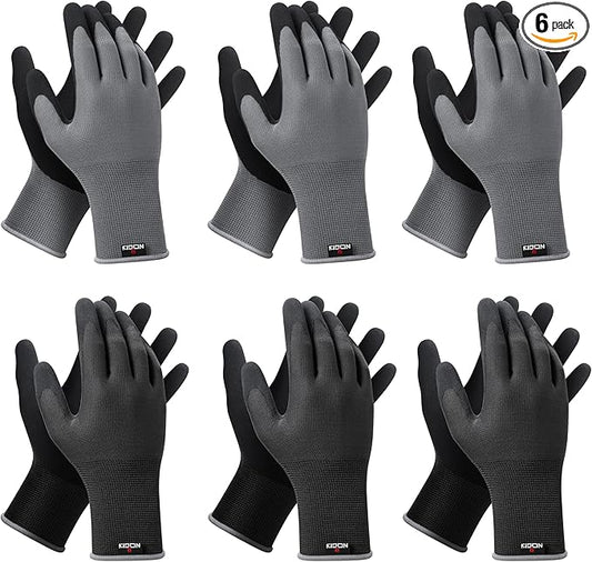 NoCry Gardening Gloves for Men with Strong Grip and Touchscreen Tips — Breathable Rubber Coated Garden Gloves with Superior Dexterity — Snug-Fitting Yard Gloves for Men or Lawn Gloves Men