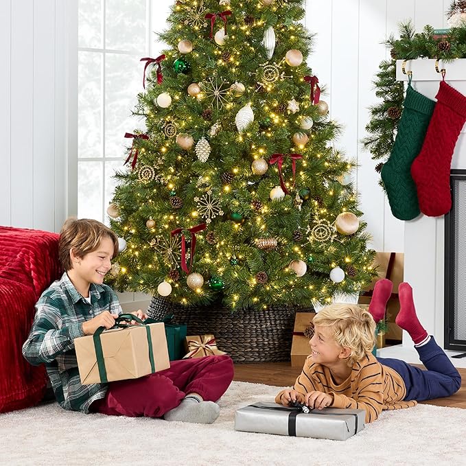 Best Choice Products 4.5ft Pre-Lit Scotch Pine Christmas Tree, Premium Pre-Decorated Artificial Holiday Decor w/ 396 Branch Tips, 2-in-1 White and Multicolor LED Lights, Cordless Setup