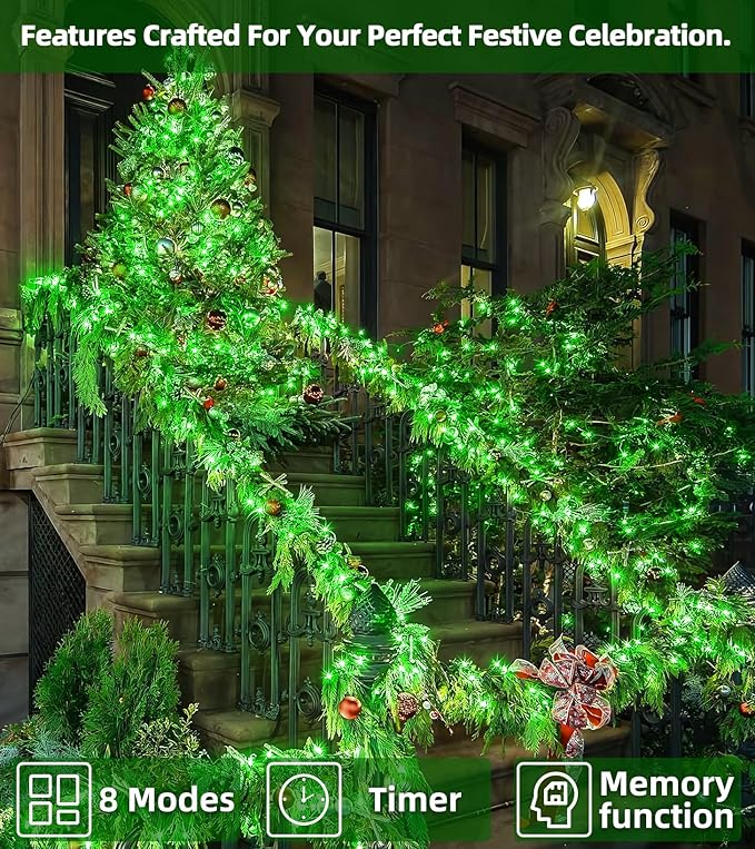 750 LED 246FT Christmas Lights Outdoor, Super Long Waterproof Christmas String Lights with 8 Modes, Christmastree Lights with Timer Memory for Fence Garden Xmas Wedding Party DecorGreen