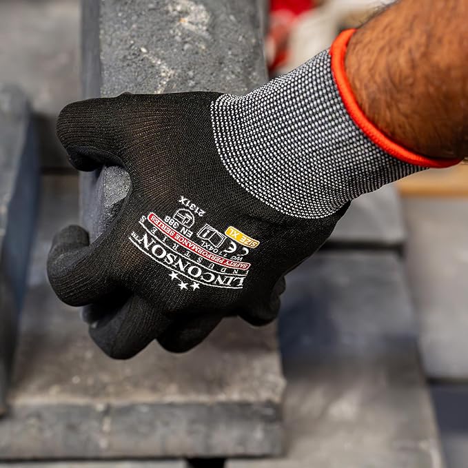 linconson 12 Pack Safety Performance Series Construction Mechanics Work Gloves