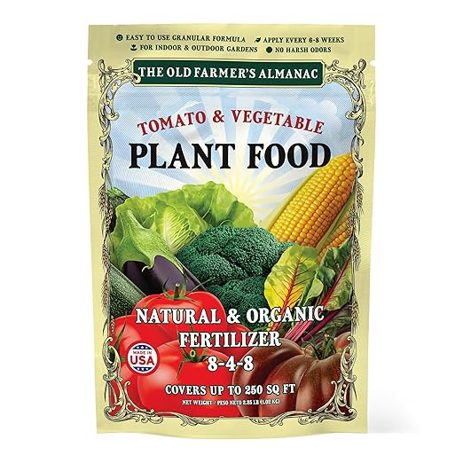 The Old Farmer's Almanac Organic Tomato & Vegetable Plant Food Fertilizer (Covers 250 Sq Ft - 2.25 Lbs)