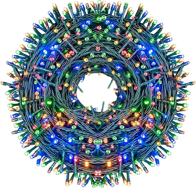 Decute 800LED 272ft Christmas String Lights UL Certified 8 Modes, Waterproof Outdoor Indoor Twinkle Starry Light for Christmas Tree Patio Garden Party Decor, Multicolor