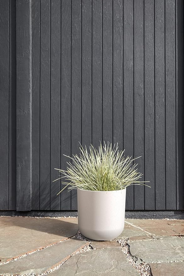 Veradek Mason Series Lima Planter - Round Planter for Indoor or Outdoor Porch/Garden | Made from Plastic-Stone Composite with Drainage Holes | Modern Décor for Succulents, Flowers, Small Plants