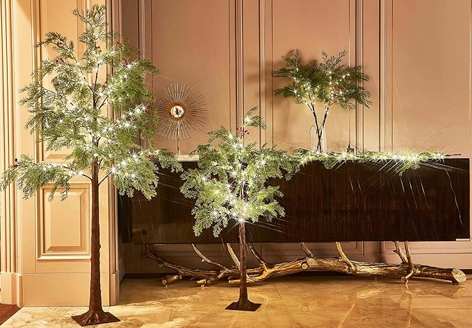 Birchlitland LED Cadar Tree 4FT 90L Warm White Fairy Lights, Lighted Trees for Indoor Outdoor Home Thanksgiving Christmas Holiday Decoration