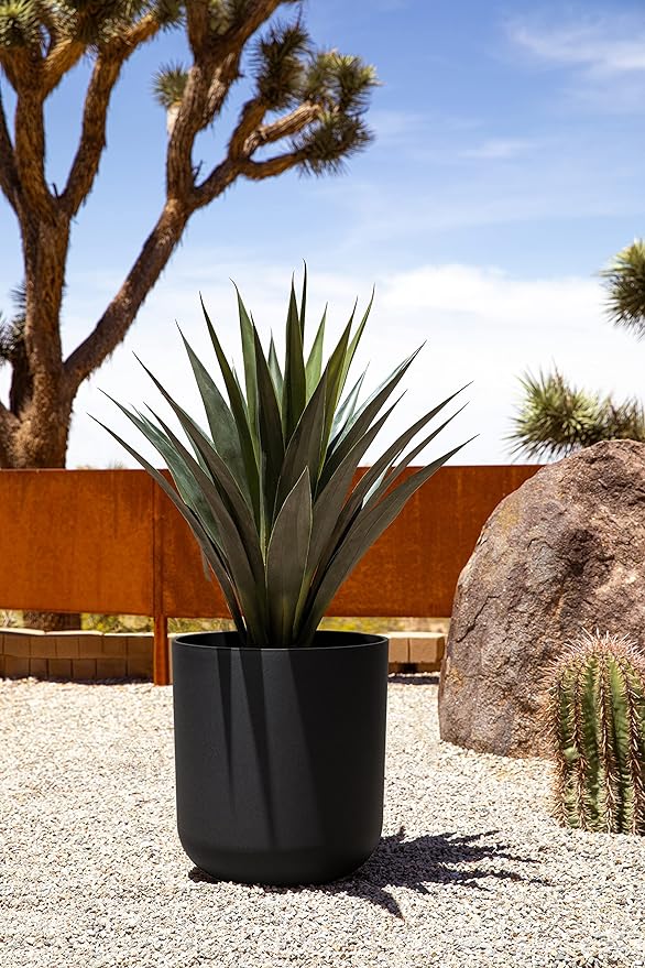 Veradek Round Black Plastic Planter Pots for Indoor/Outdoor Garden Use, with Drainage Holes, Suitable for Small to Large Succulent Plants, Flowers, Modern Interior Plants