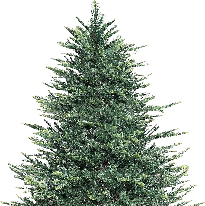 Naomi Home Lujan 6.5ft Prelit Aritificial Christmas Tree with 921 Branch Tips, 500 Warm Lights and Metal Stand, 48" Wide Realistic Nordic Christmas Tree with Lights