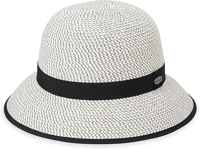 Wallaroo Petite Darby Hat (Small, Ivory/Black) – Women’s UPF 50+ Cloche Style | 2¾-Inch Brim | Packable Adjustable | Perfect for Outtings, Travel, & Daily Walks