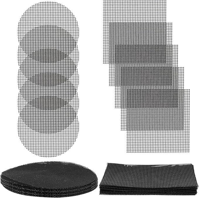 50pcs Flower Pot Hole Mesh Pad 4 Inch Round/Square Polyethylene Bonsai Mesh Drainage Screens Garden Drainage Mesh Plant Pot Bottom Mesh Keep Soil from Flowing Away