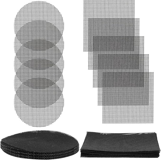 50pcs Flower Pot Hole Mesh Pad 4 Inch Round/Square Polyethylene Bonsai Mesh Drainage Screens Garden Drainage Mesh Plant Pot Bottom Mesh Keep Soil from Flowing Away