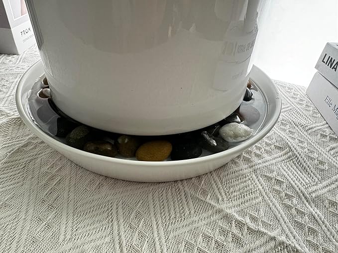 Plant Saucers 12 Inch (12.7 Inch) Plant Trays, Durable Round Glazed Ceramic Flower Plant Water Drip Tray for Pots Planter