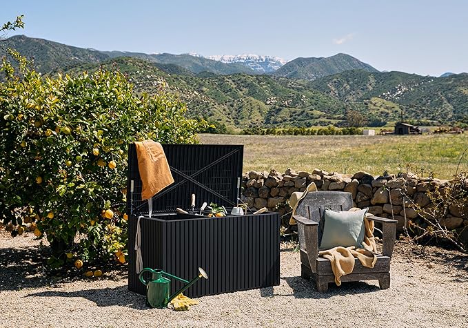 Veradek Everything Deck Box 120 Gallon | Lockable Storage Box and Organization for Patio Furniture, Outdoor Cushions, Throw Pillows, and Garden Tools