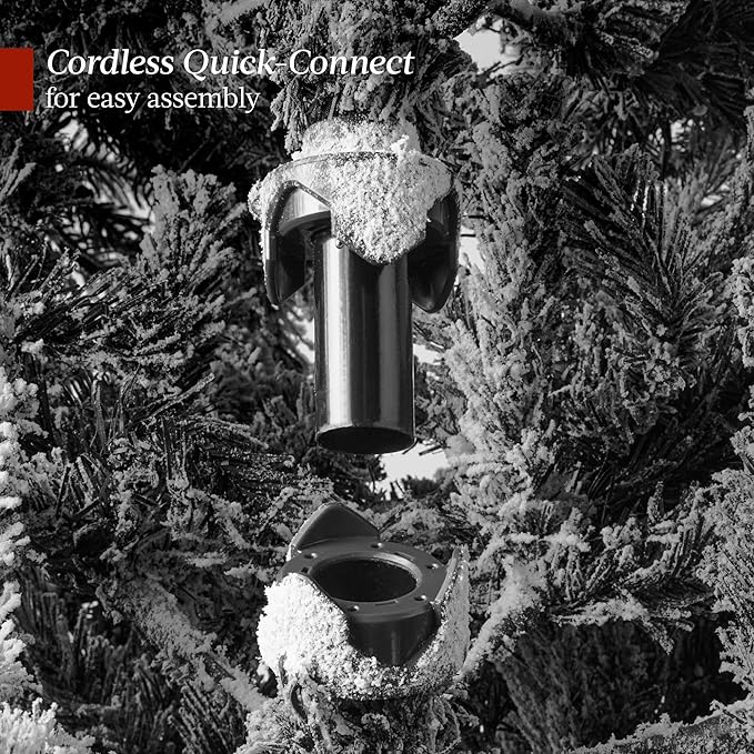 Best Choice Products Lighted Aspen Christmas Tree, 7.5ft Flocked Artifical Noble Fir, Pre-Lit White & Multicolored LED Lights Premium Holiday Décor - Black