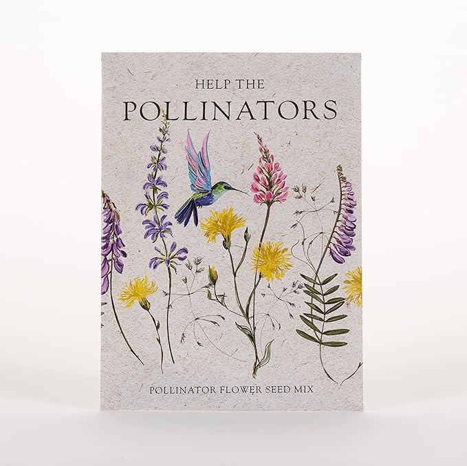 Bentley Seed Co. | Help Pollinators Kraft Hummingbird | 25 Non-GMO, Non-Coated Wildflower Seed Packets for Planting | Flower Seeds | Garden Seed to Grow Live Plants | A Beautiful Gift