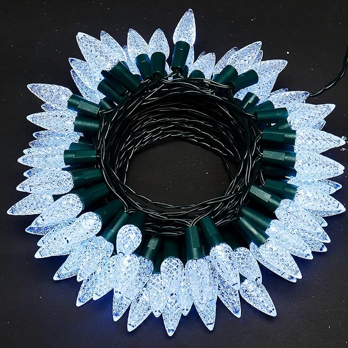 WBao C6 Christmas Lights, 60 LED 20ft Battery Operated String Lights with 8 Modes, Timer, Waterproof Design for Indoor Outdoor Christmas Trees, Fence, Stairs Xmas Decorations, Cool White