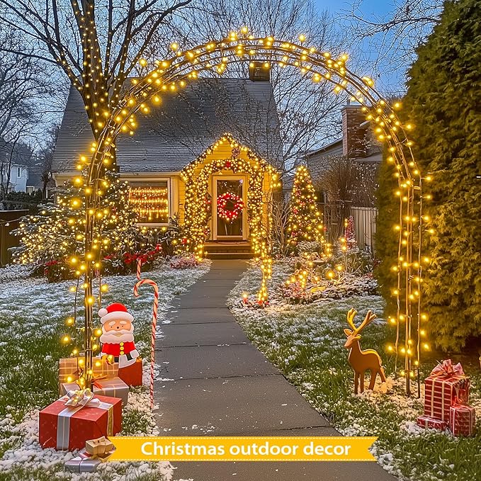 JMEXSUSS 66ft 200 LED Christmas Lights Outdoor, Warm White Christmas Tree Lights Indoor Plug in, 8 Modes Twinkle String Light for Outside Bedroom Wedding Party Classroom Dorm Ceiling Home Decorations