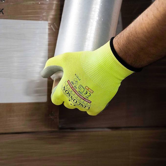 linconson 12 Pack Safety Performance Series Construction Mechanics Work Gloves