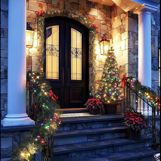 Joomer Christmas String Lights - 100FT 300LED RGB String Lights with Remote, Waterproof Outdoor Indoor with Timer Memory Function for Tree, Yard, Christmas Decor (Non-Connectable)