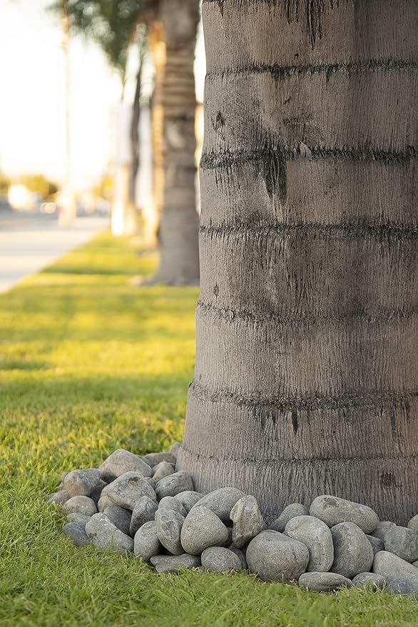 MSI Nile Decorative Polished Gray Pebbles, 1.2 inch - 2.4 inch, 40 lb. Bag (55 Bags/Pallet)