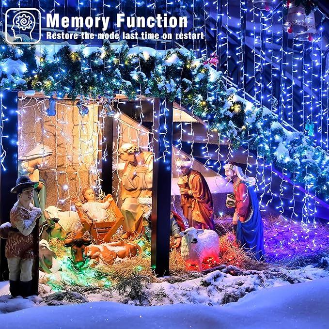 165FT 500 LED Christmas Lights, Plug in Christmas String Lights with Waterproof, 8 Modes Twinkle Fairy Lights for Xmas Garden Tree Holiday Decorations, Blue