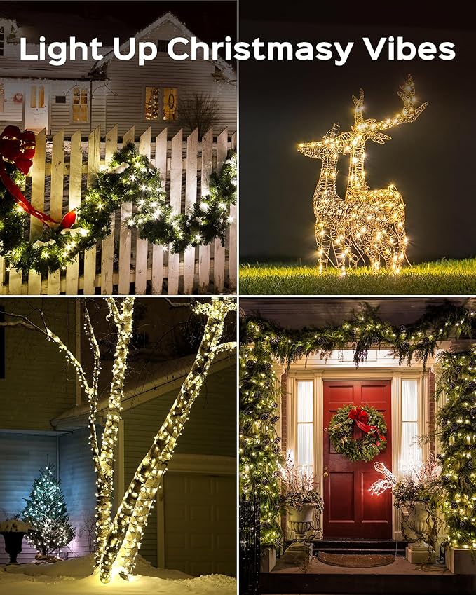 Super Long 500 LED 178FT Christmas Lights, Bright Bubble Led Christmas Tree Lights w/ 8 Modes & Memory, 2024 Upgraded Twinkle LED String Lights for Indoor Outdoor Xmas Party Decorations, Warm White