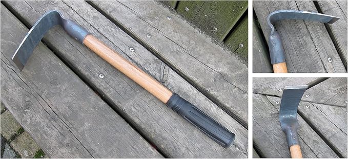 Forged Hoe, Forged Adze Grubbing Hoe, Solid Mattock Pick Digging Tool, 17-Inch Mini Grub Hoe 1LB