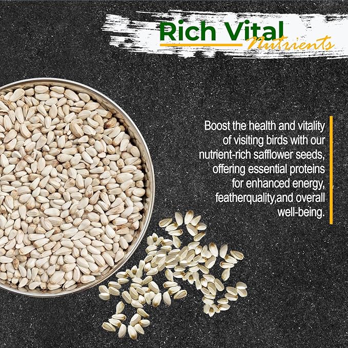 Old Potters Wildlife Safflower Seed for Wildlife Bird Feeding, Non-GMO and USA Small Farm Grown, 12 lbs