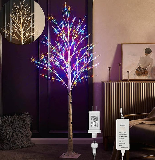 Birchlitland LED Birch Tree 6FT 330L Multiple Colors Fairy Lights, Lighted Trees for Indoor Outdoor Home Thanksgiving Christmas Holiday Decoration…